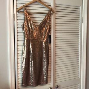 Lulu’s champagne sequin Bodycon Dress